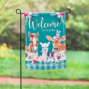 EVERGREEN SWEET FARM FRIENDS GARDEN SUEDE FLAG