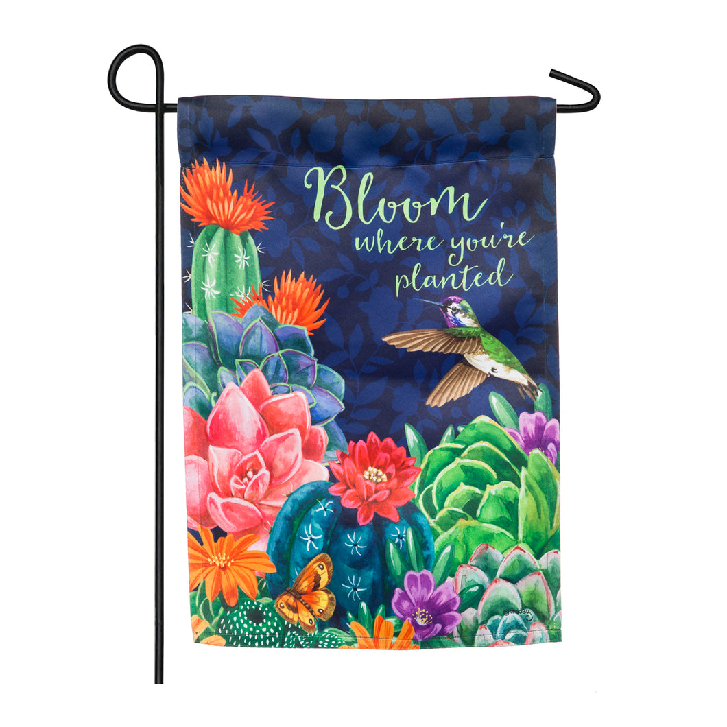 EVERGREEN BLOOM WHERE YOU'RE PLANTED GARDEN SUEDE FLAG