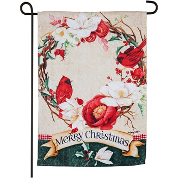 Evergreen Southern Holiday Charm Suede Garden Flag