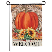 Load image into Gallery viewer, Evergreen Festive Autumn Suede Garden Flag