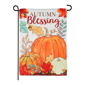 Evergreen Autumn Blessing Suede Garden Flag