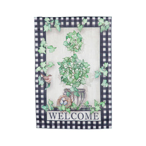 EVERGREEN POTTING SHED TOPIARY GARDEN FLAG