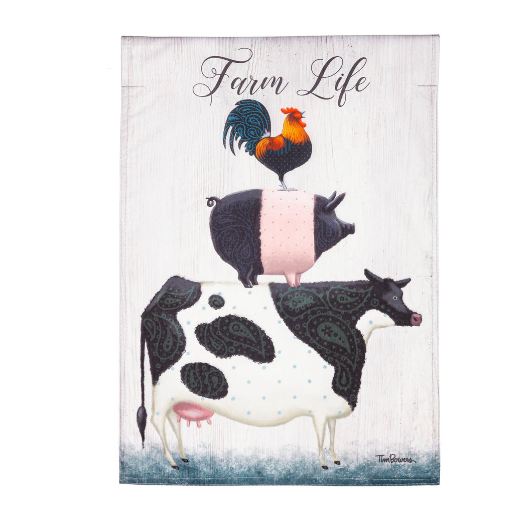 EVERGREEN FARM LIFE GARDEN STRIE FLAG