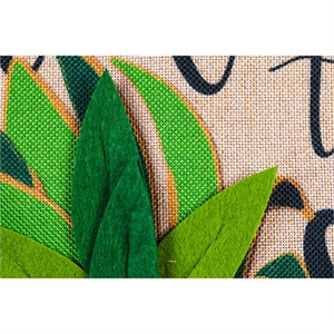 EVERGREEN WELCOME TO OUR HOME PINEAPPLE BURLAP GARDEN FLAG
