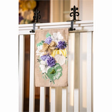 Load image into Gallery viewer, Evergreen Soft Autumn Floral Swag Burlap Garden Flag