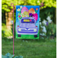 Load image into Gallery viewer, EVERGREEN EASTER TRUCK GARDEN FLAG