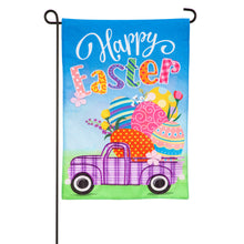 Load image into Gallery viewer, Evergreen Easter Plaid Truck Burlap Garden Flag