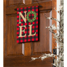 Load image into Gallery viewer, Evergreen Noel Wreath Linen Garden Flag