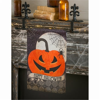 Evergreen Happy Halloween Suede Garden Flag