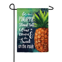 Load image into Gallery viewer, EVERGREEN BE A PINEAPPLE GARDEN FLAG