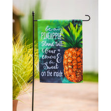 Load image into Gallery viewer, EVERGREEN BE A PINEAPPLE GARDEN FLAG
