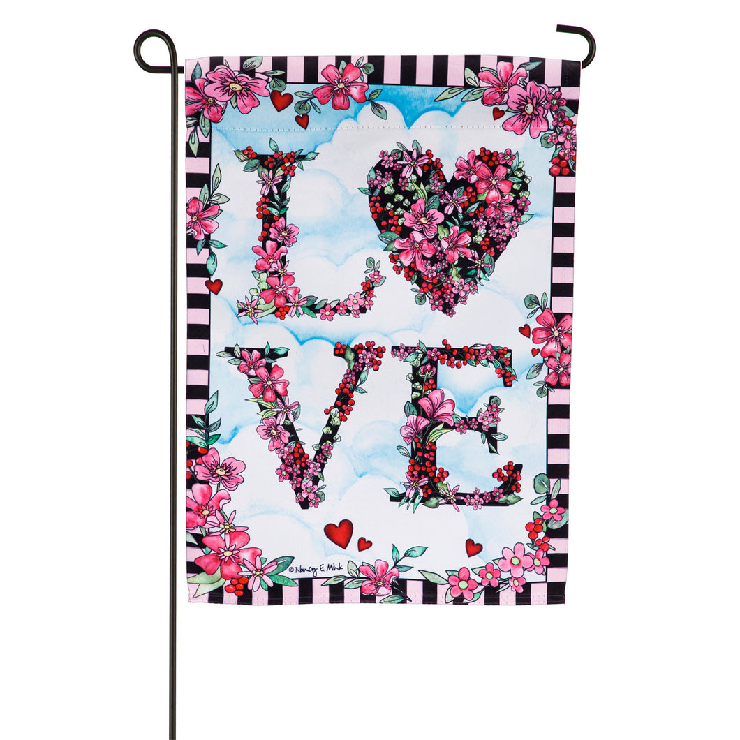 Evergreen Love in the Clouds Suede Garden Flag