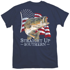 Straight Up Southern Bass America Short Sleeve T-shirt