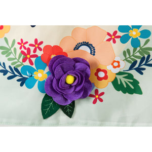 Evergreen He Is Risen Floral Applique House Flag