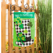 Load image into Gallery viewer, Evergreen Plaid St. Patrick&#39;s Day Hat Applique Garden Flag