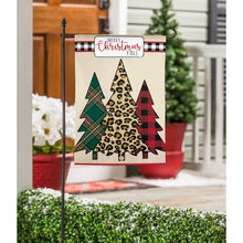Load image into Gallery viewer, EVERGREEN MIXED PRINT CHRISTMAS TREES GARDEN APPLIQUE FLAG