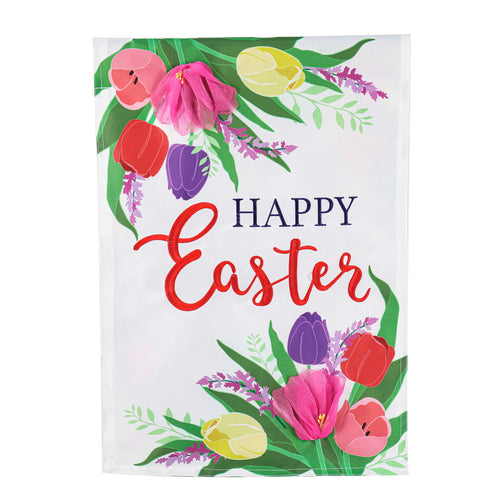 EVERGREEN EASTER FLORAL GARDEN FLAG