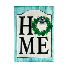 Load image into Gallery viewer, EVERGREEN FARMHOUSE HOME WREATH GARDEN APPLIQUE FLAG