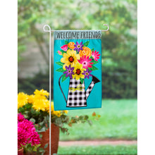 Load image into Gallery viewer, EVERGREEN BUFFALO CHECK WATERING CAN GARDEN APPLIQUE FLAG