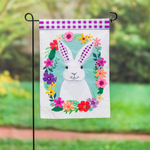 EVERGREEN GINGHAM BUNNY GARDEN APPLIQUE FLAG