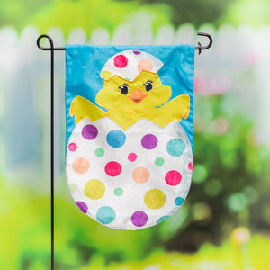 EVERGREEN POLKA-DOT EASTER EGG GARDEN APPLIQUE FLAG