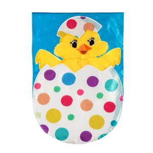 EVERGREEN POLKA-DOT EASTER EGG GARDEN APPLIQUE FLAG