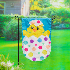 EVERGREEN POLKA-DOT EASTER EGG GARDEN APPLIQUE FLAG