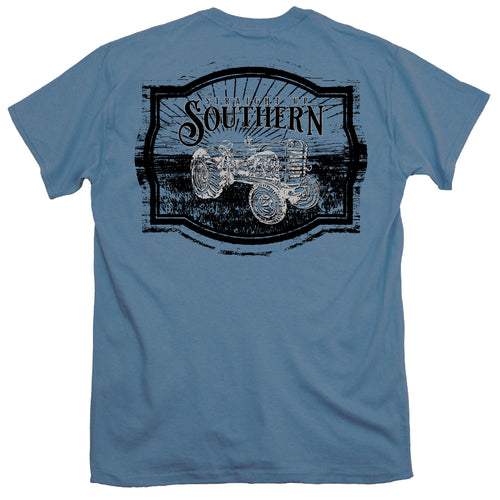 Straight Up Southern Woodcut Tractor Short Sleeve T-shirt