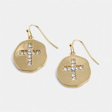 Load image into Gallery viewer, COCO &amp; CARMEN CROSS LINK EARRING - GOLD