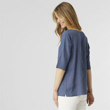 Load image into Gallery viewer, COCO &amp; CARMEN RUE SEAMED SHIRTTAIL TUNIC - SLATE BLUE
