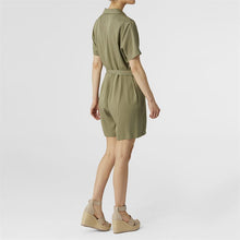 Load image into Gallery viewer, COCO &amp; CARMEN BELLAMY BUTTON FRONT UTILITY ROMPER - OLIVE