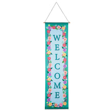 Load image into Gallery viewer, EVERGREEN WELCOME SPRING FLORAL DOOR BANNER KIT