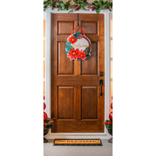 Load image into Gallery viewer, EVERGREEN POINSETTIA WELCOME WREATH DOOR DÉCOR