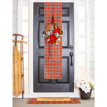 Load image into Gallery viewer, EVERGREEN POINSETTIA TOBACCO BASKET DOOR DÉCOR