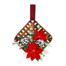 Load image into Gallery viewer, EVERGREEN POINSETTIA TOBACCO BASKET DOOR DÉCOR