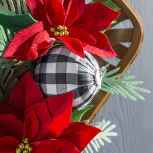 EVERGREEN POINSETTIA TOBACCO BASKET DOOR DÉCOR