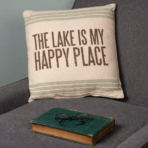 PRIMITIVES BY KATHY LAKE HAPPY PLACE PILLOW