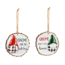 Load image into Gallery viewer, EVERGREEN POLYRESIN HOLIDAY SENTIMENT GNOME ORNAMENT