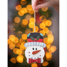 Load image into Gallery viewer, EVERGREEN ASSORTED WOOD AND METAL ICON ORNAMENTS SANTA AND SNOWMAN
