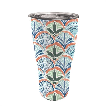 Evergreen 17 oz. Fan Mosaic Double Wall Stainless Steel Cup