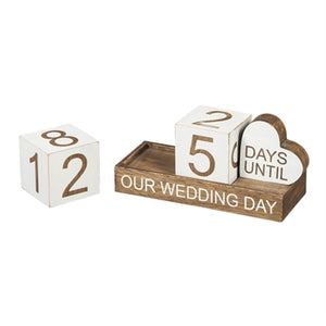 Evergreen Wooden "Our Wedding Day" Countdown Table Decor