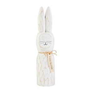 MUD PIE LARGE BUNNY WOOD BLOCK SITTER