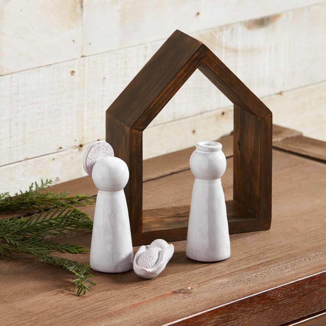 MUD PIE GLAZED TERRACOTTA NATIVITY SET