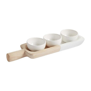 MUD PIE PAULOWNIA TRAY & DIP SET