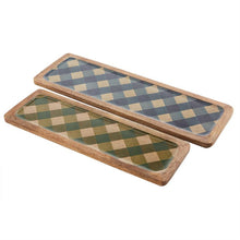 Load image into Gallery viewer, Mud Pie Check Print Enamel Tray Set