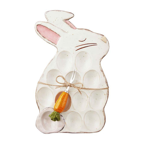 MUD PIE BUNNY DEVILED EGG TRAY SET