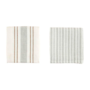 MUD PIE MIXED WAFFLE COTTON TOWELS SET