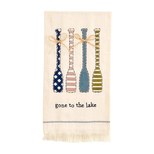 MUD PIE GONE TO LAKE APPLIQUE TOWEL