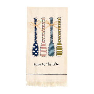 MUD PIE GONE TO LAKE APPLIQUE TOWEL