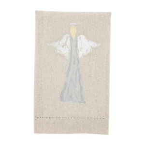 MUD PIE ANGEL WHITE XMAS PAINTED TOWEL